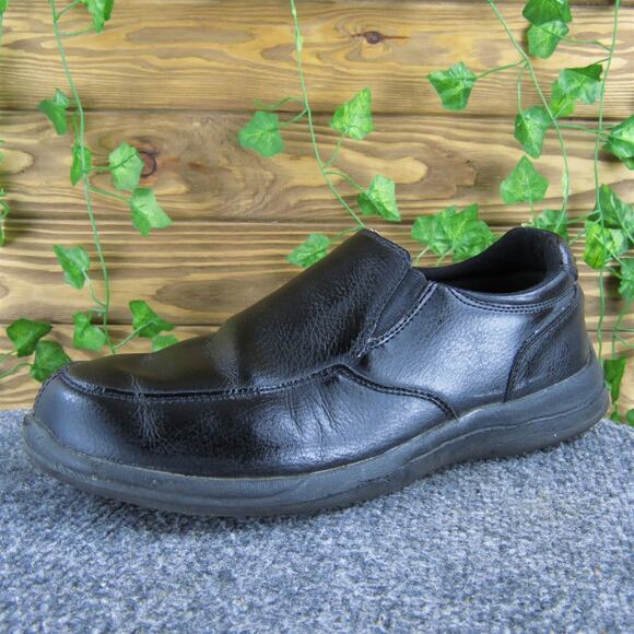 TredSafe Men's Easy‎ Slip Resist Loafer Black Leather Size 9.5 Medium Used 2025 - Picture 1 of 7